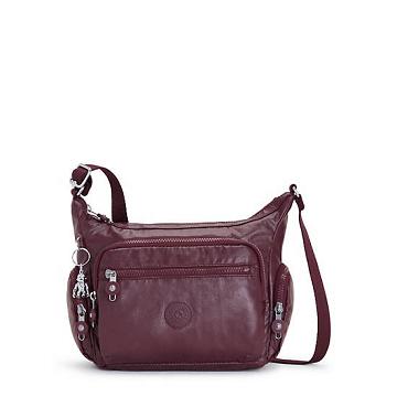 Kipling Gabbie Small Metallic Crossbody Bags Burgundy Lacquer | CA 1144BE